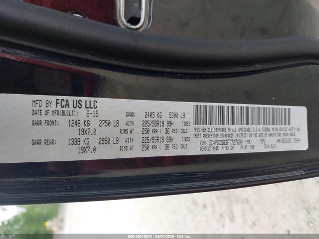 Aukcja sprzedaży 2015 Dodge Journey Crossroad, vin: 3C4PDCGB3FT727690, numer aukcji: 45019572