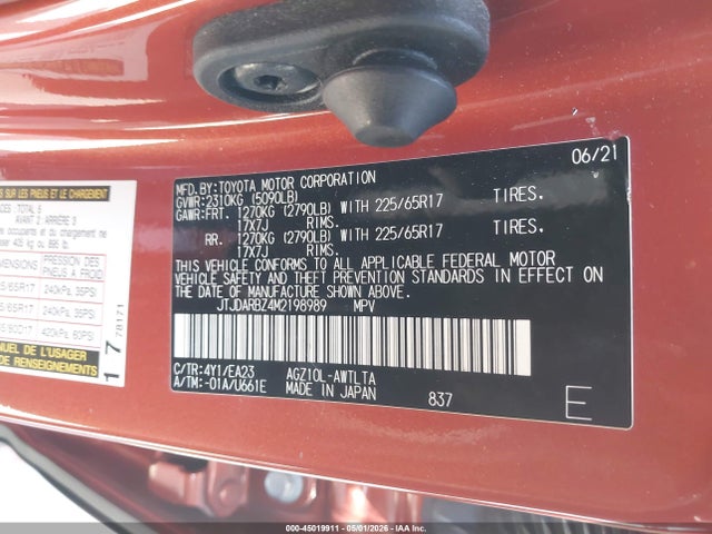 Продаж на аукціоні авто 2021 Lexus Nx 300, vin: JTJDARBZ4M2198989, номер лоту: 45019911