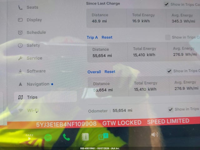 Продаж на аукціоні авто 2022 Tesla Model 3 Long Range Dual Motor All-wheel Drive, vin: 5YJ3E1EB4NF109908, номер лоту: 45019961