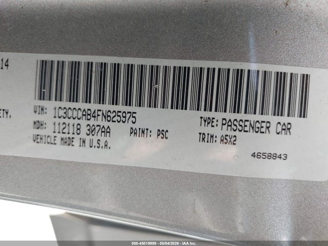 Продажа на аукционе авто 2015 Chrysler 200 Limited, vin: 1C3CCCAB4FN625975, номер лота: 45019999