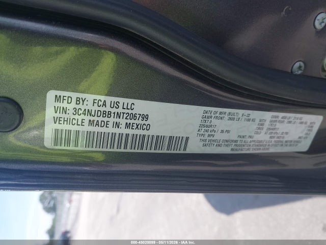 Aukcja sprzedaży 2022 Jeep Compass Latitude 4x4, vin: 3C4NJDBB1NT206799, numer aukcji: 45020099