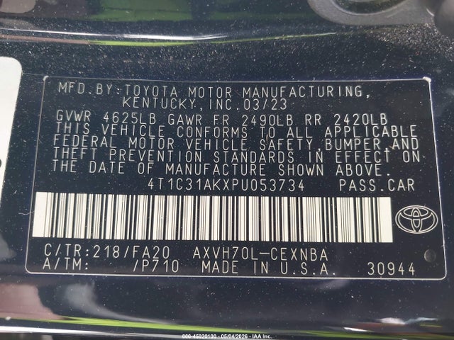 Toyota Camry Le Hybrid 2023 4T1C31AKXPU053734 Image 9