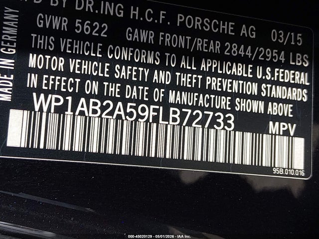 WP1AB2A59FLB72733 Porsche MACAN S