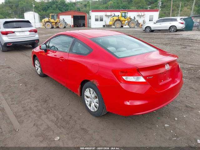 2012 Honda Civic Lx მანქანა იყიდება აუქციონზე, vin: 2HGFG3B57CH501307, აუქციონის ნომერი: 45020197