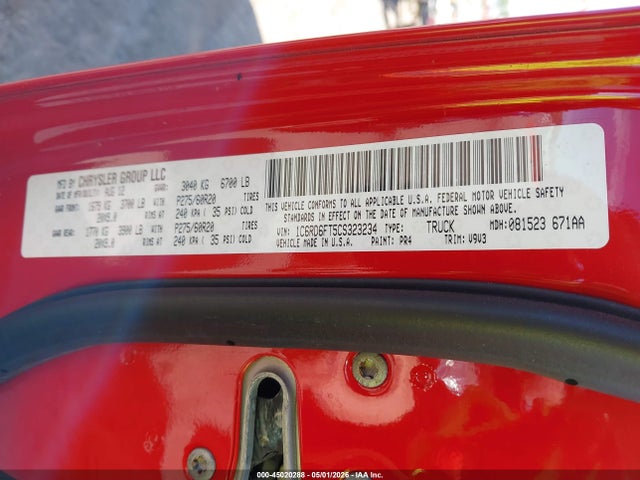 Продаж на аукціоні авто 2012 Ram 1500 St, vin: 1C6RD6FT5CS323234, номер лоту: 45020288