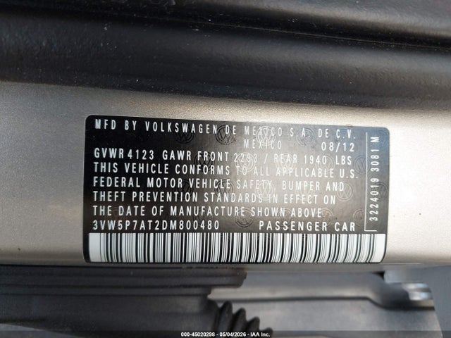 Продаж на аукціоні авто 2013 Volkswagen Beetle 2.5l, vin: 3VW5P7AT2DM800480, номер лоту: 45020298