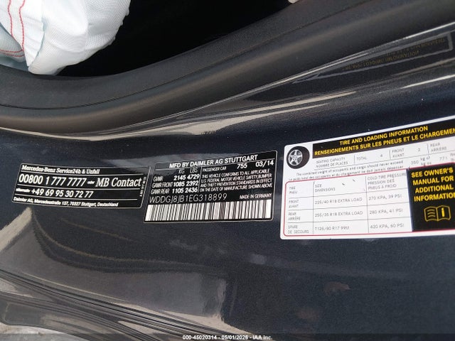 45020314 :رقم المزاد ، WDDGJ8JB1EG318899 vin ، 2014 Mercedes-benz C 350 Sport 4matic مزاد بيع