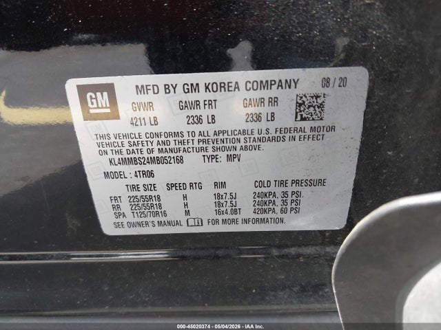 Aukcja sprzedaży 2021 Buick Encore Gx Fwd Preferred, vin: KL4MMBS24MB052168, numer aukcji: 45020374