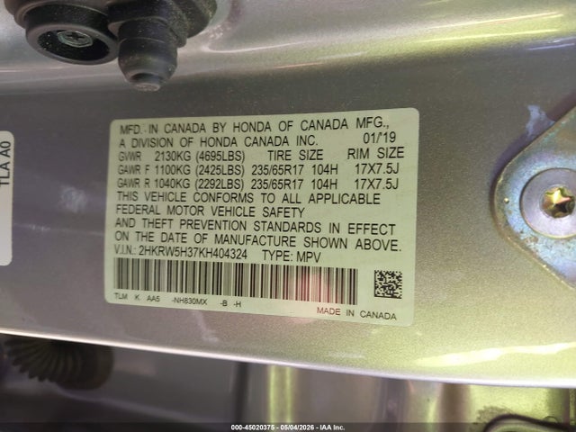 Honda CR-V LX 2019 2HKRW5H37KH404324 Image 9