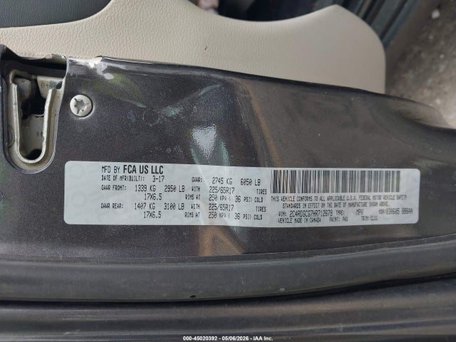 Продажа на аукционе авто 2017 Dodge Grand Caravan Sxt, vin: 2C4RDGCG7HR712679, номер лота: 45020392