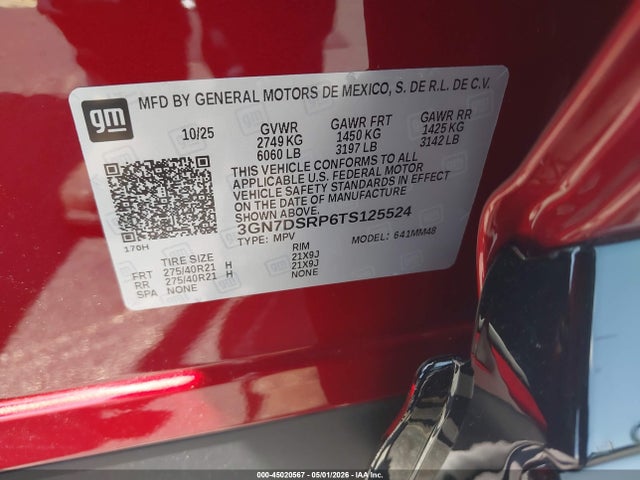 Chevrolet Equinox Ev Rs 2026 3GN7DSRP6TS125524 Image 9