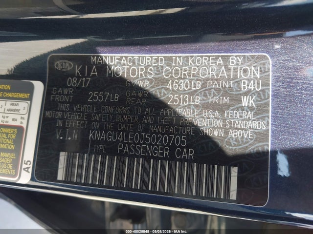 KNAGU4LE0J5020705 KIA Optima Hybrid Ex
