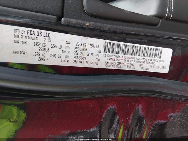 Продаж на аукціоні авто 2015 Jeep Grand Cherokee Overland, vin: 1C4RJFCG5FC951172, номер лоту: 45020956