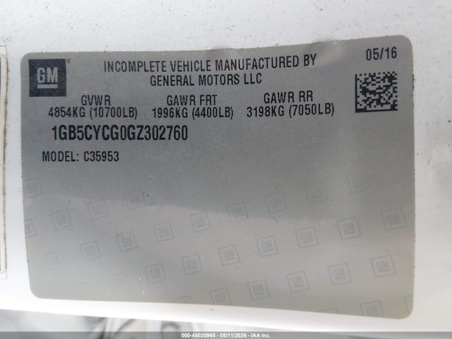 Chevrolet Silverado 3500hd Wt 2016 1GB5CYCG0GZ302760 Image 9