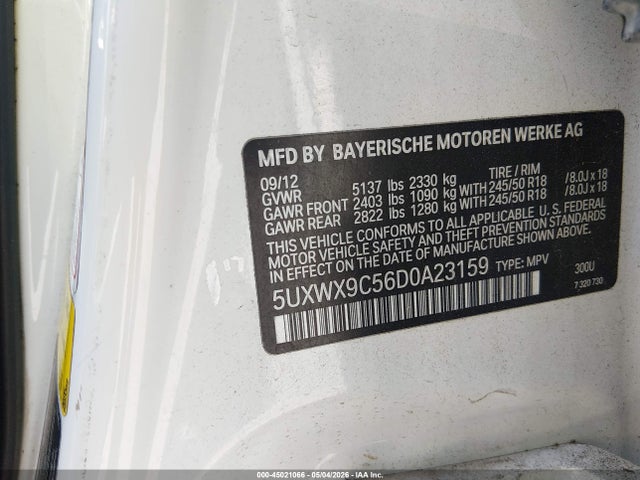 Продажа на аукционе авто 2013 Bmw X3 Xdrive28i, vin: 5UXWX9C56D0A23159, номер лота: 45021066
