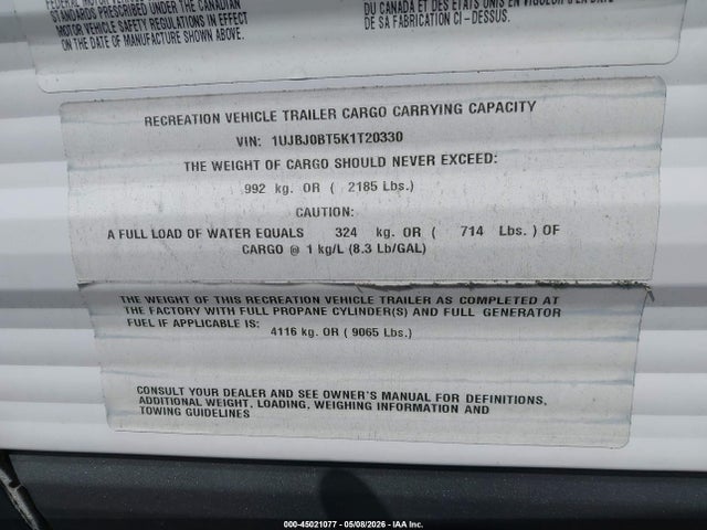 1UJBJ0BT5K1T20330 Jayco Other