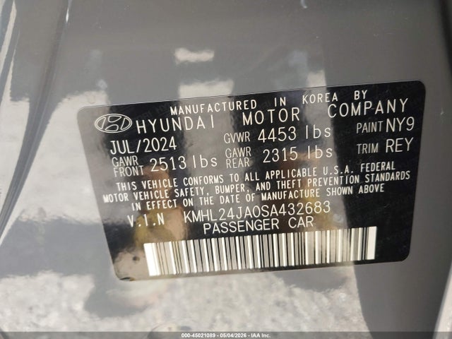 Aukcja sprzedaży 2025 Hyundai Sonata Se, vin: KMHL24JA0SA432683, numer aukcji: 45021089