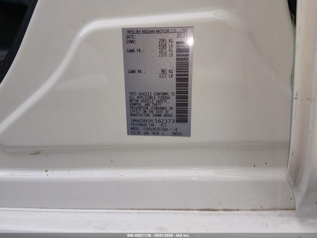 Aukcja sprzedaży 2023 Nissan Leaf S 40 Kwh, vin: 1N4AZ1BV1PC562173, numer aukcji: 45021136