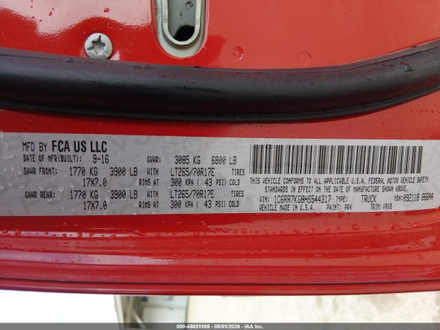 1C6RR7KG8HS544317 RAM 1500 Tradesman 4x4 5&#039;7 Box