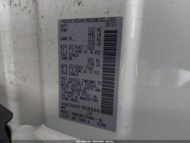 Продаж на аукціоні авто 2023 Nissan Rogue S Intelligent Awd, vin: 5N1BT3AB7PC908886, номер лоту: 45021198