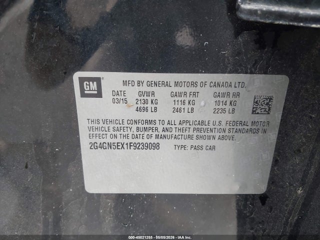 45021255 :رقم المزاد ، 2G4GN5EX1F9239098 vin ، 2015 Buick Regal Turbo/e-assist Premium I مزاد بيع