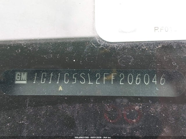 45021389 :رقم المزاد ، 1G11C5SL2FF206046 vin ، 2015 Chevrolet Malibu 1lt مزاد بيع
