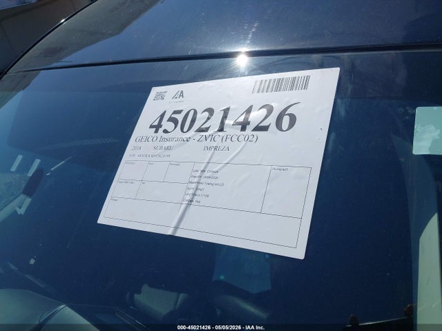 45021426 :رقم المزاد ، 4S3GKAA69J3624199 vin ، 2018 Subaru Impreza 2.0i مزاد بيع