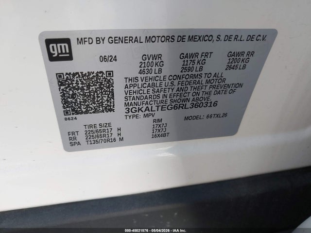 3GKALTEG6RL360316 GMC Terrain Awd Sle