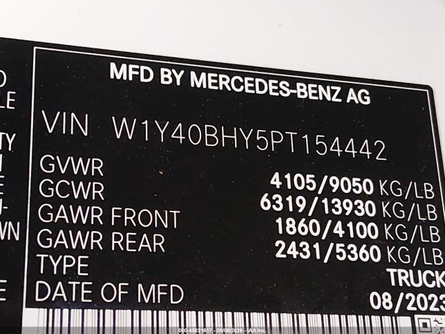 Aukcja sprzedaży 2023 Mercedes-benz Sprinter 2500 Standard Roof 4-cyl Gas, vin: W1Y40BHY5PT154442, numer aukcji: 45021617