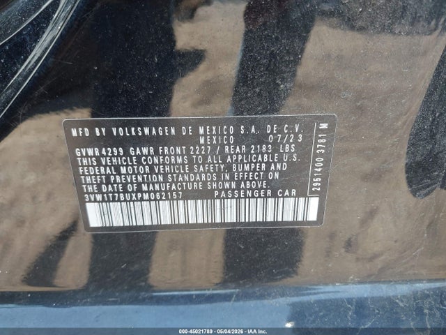 45021789 :رقم المزاد ، 3VW1T7BUXPM062157 vin ، 2023 Volkswagen Jetta Gli 2.0t Autobahn مزاد بيع