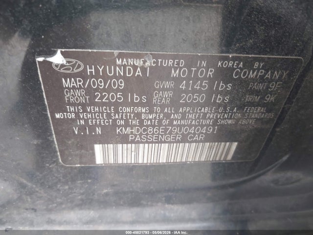 45021793 :رقم المزاد ، KMHDC86E79U040491 vin ، 2009 Hyundai Elantra Touring مزاد بيع
