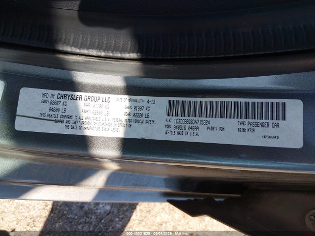 Продаж на аукціоні авто 2013 Chrysler 200 Touring, vin: 1C3CCBBG6DN715324, номер лоту: 45021828