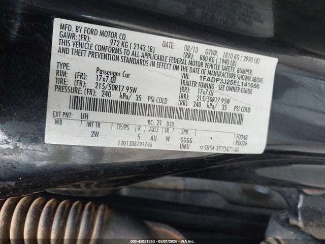 Продажа на аукционе авто 2014 Ford Focus Titanium, vin: 1FADP3J25EL141656, номер лота: 45021853