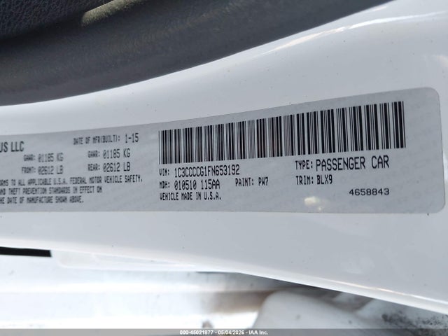 Aukcja sprzedaży 2015 Chrysler 200 C, vin: 1C3CCCCG1FN653192, numer aukcji: 45021877