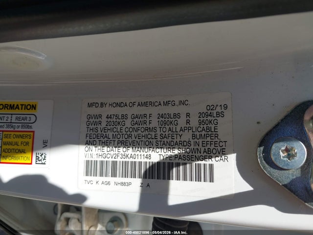 1HGCV2F35KA011148 Honda Accord Sport 2.0t