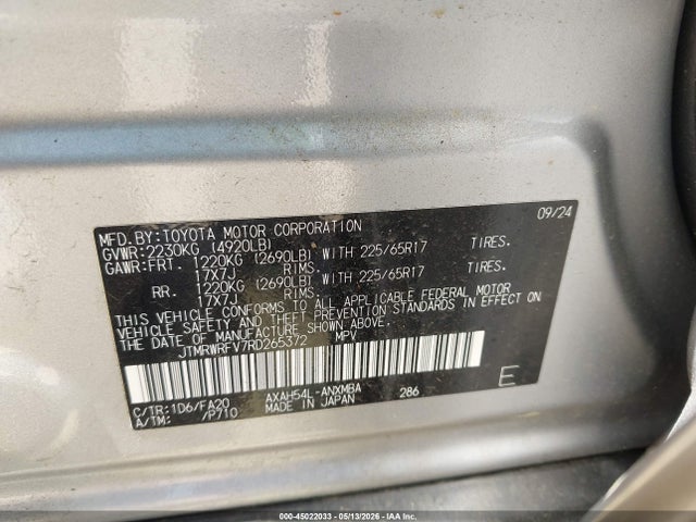 Продаж на аукціоні авто 2024 Toyota Rav4 Hybrid Xle, vin: JTMRWRFV7RD265372, номер лоту: 45022033