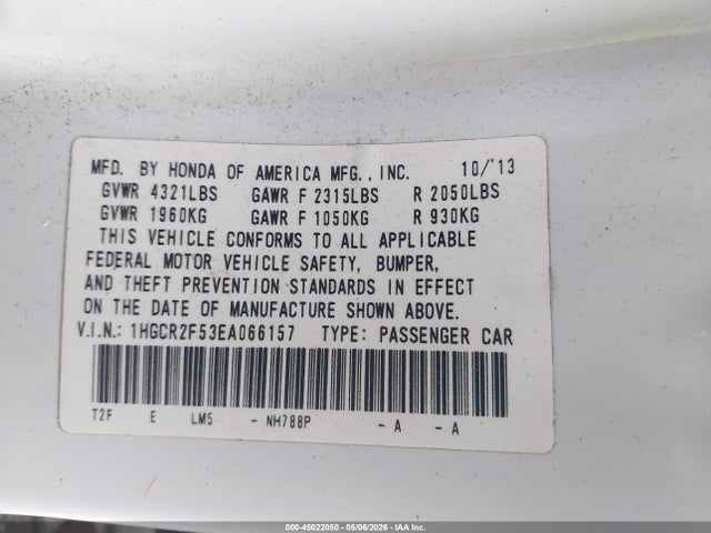 Aukcja sprzedaży 2014 Honda Accord Sport, vin: 1HGCR2F53EA066157, numer aukcji: 45022050
