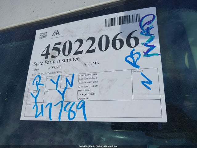 1N4AL3AP4GN354776 Nissan Altima 2.5 S