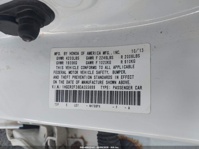 Продажа на аукционе авто 2014 Honda Accord Lx, vin: 1HGCR2F38EA055699, номер лота: 45022141