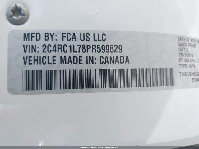 Продаж на аукціоні авто 2023 Chrysler Pacifica Hybrid Touring L, vin: 2C4RC1L78PR599629, номер лоту: 45022140