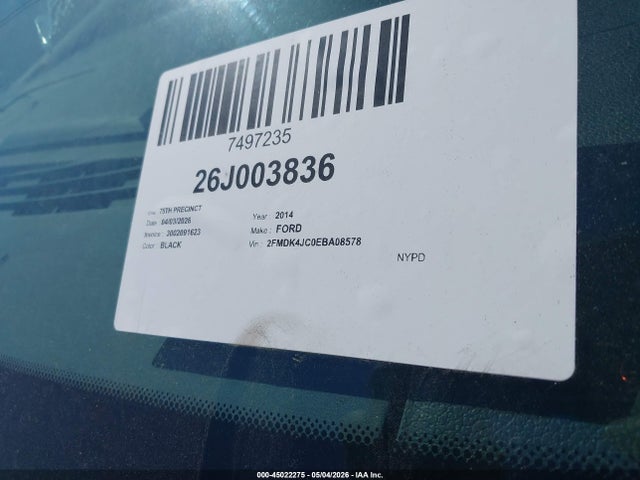 Продажа на аукционе авто 2014 Ford Edge Sel, vin: 2FMDK4JC0EBA08578, номер лота: 45022275