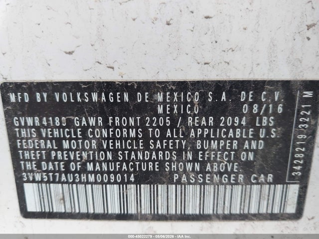 3VW5T7AU3HM009014 Volkswagen Golf Gti S 4-door