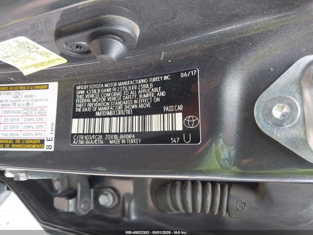 Продаж на аукціоні авто 2018 Toyota C-hr Xle, vin: NMTKHMBX3JR021103, номер лоту: 45022302