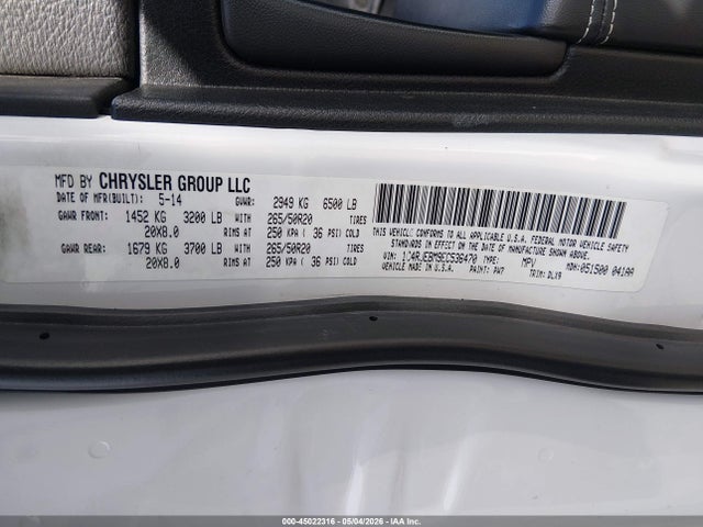 2014 Jeep Grand Cherokee Limited მანქანა იყიდება აუქციონზე, vin: 1C4RJEBM9EC536470, აუქციონის ნომერი: 45022316