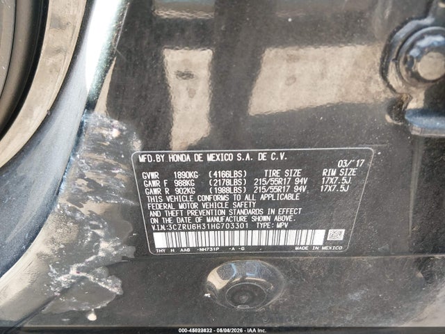 Honda HR-V LX 2017 3CZRU6H31HG703301 Image 9