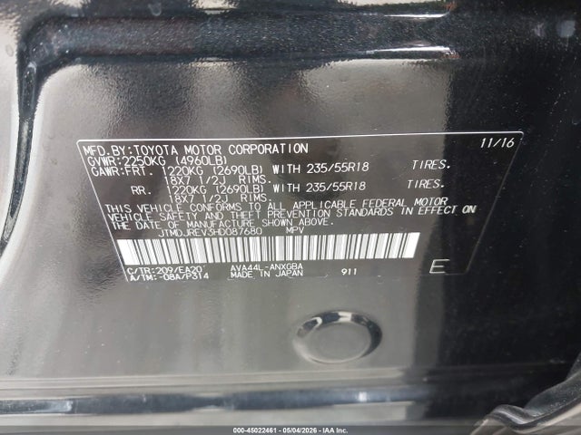 JTMDJREV3HD087680 Toyota Rav4 Hybrid Limited