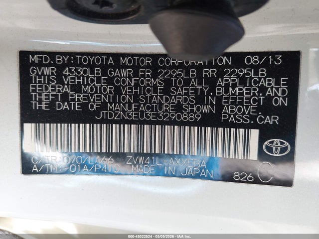 Aukcja sprzedaży 2014 Toyota Prius V Five, vin: JTDZN3EU3E3290889, numer aukcji: 45022524