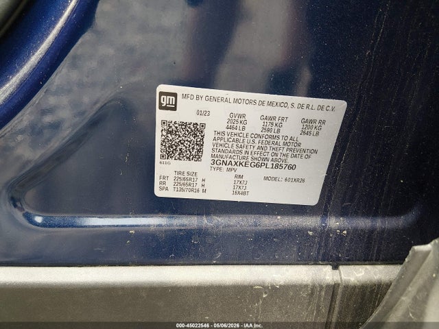 Продаж на аукціоні авто 2023 Chevrolet Equinox Fwd Lt, vin: 3GNAXKEG6PL185760, номер лоту: 45022546