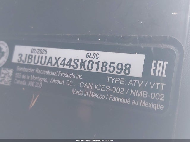 Продажа на аукционе авто 2025 Can-am Defender Max Limited Cab Hd10/lone Star Hd10, vin: 3JBUUAX44SK018598, номер лота: 45022548