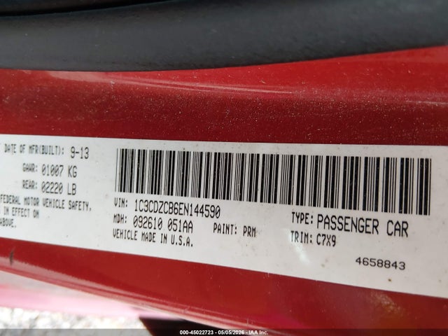 45022723 :رقم المزاد ، 1C3CDZCB6EN144590 vin ، 2014 Dodge Avenger Sxt مزاد بيع